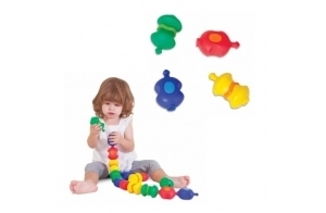 BSM Edushape- Original Snaps-Perles Sensorielles Colorées A Emboiter Jeu d'Eveil et Motricité, Ed 996032, Multicolore