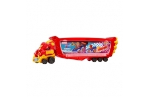 Hot Wheels RacerVerse Hulkbuster Marvel Camion pour Transporter et Ranger Jusqu’à 10 véhicules, Cabine détachable avec Casque Rabattable et Figurine Non Amovible, HRY02