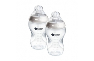 Biberons Tommee Tippee, Biberon Anti-colique Natural Start, 340ml, tétine imitant la forme du sein pour une prise en bouche naturelle, lot de 2