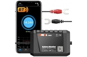 ANCEL BM300 Moniteur de batterie 12V Voltmètre automobile Bluetooth 4.0 avec charge, test du système démarrage et alarme Testeur de Batterie de Voiture pour systèmes d'énergie solaire motos et camions