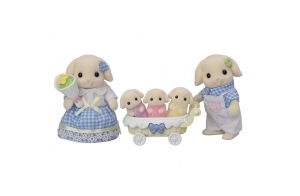 Sylvanian Families - La famille Lapin Bélier - Set 5 figurines - Plongez dans l'univers de la famille Sylvanian - Figurines animaux miniatures - Jouet enfant 3 ans et + - 5735