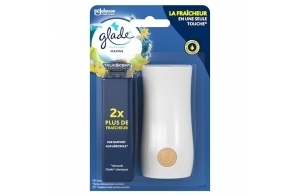 Glade Touch & Fresh Diffuseur - Fraicheur Instantanée - Elimine Les Odeurs - Infusé Aux Huiles Essentielles - Marine - 1 Diffuseur + 1 Recharge