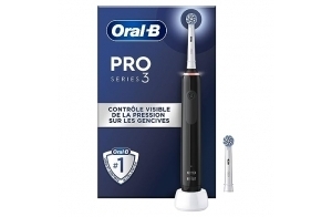 Oral-B Pro 3 3000, Brosse à dents électrique, 1 Brossette, Éliminer Jusqu’à 100% de Plaque Dentaire, Noir