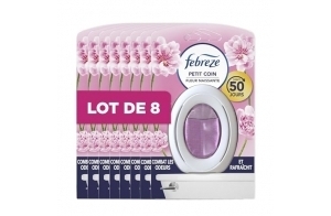 Febreze Petit Coin Et Salle De Bains, Fleur Naissante (8 x 7,5ml), Liquide Désodorisant En Continu Pour Élimination Et Prévention Des Odeurs