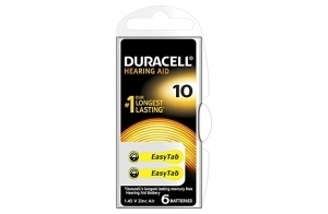 Duracell DA10 Pack de 6 Piles auditives 1,4V