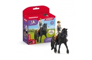 Schleich 42640 Horse Club Tori & Princess, dès 5 Ans, Horse Club - Coffret, 11 pièces, Noir