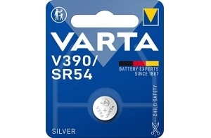 VARTA Piles Bouton V390/SR54 oxyde d'argent, lot de 1, Silver Coin, 1,55V, emballage sécurisé pour les enfants, pour montres, clés de voiture, télécommandes, Made in Germany