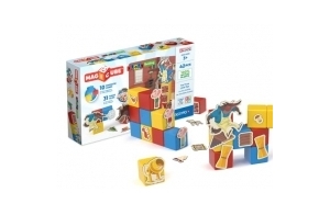 Geomag, Magicube Story Building Three Little Pigs, Jeux Magnétiques pour Enfants dès 3 Ans, Théâtre Magnétique, Pack de 42 Pièces, 100% Plastique Recyclé