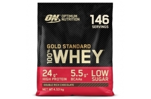Optimum Nutrition Gold Standard 100% Whey, Poudre de Protéines pour Construction et Récupération Musculaire, avec Glutamine et Acides Aminés BCAA Naturels, Double Chocolat, 146 portions, 4,53 kg