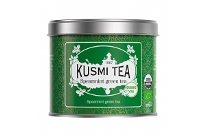 Kusmi Tea - Thé Vert à la Menthe BIO - À Déguster Chaud ou en Thé Glacé - Boisson Désaltérante Traditionnelle - Véritables Feuilles - Boîte Métal 100 g - Environ 40 Tasses