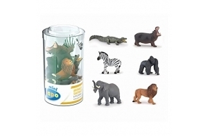 Papo- Mini, 6 pcs Animaux Figurines, 33020, Plus Sauvages Lot 1 (Tube)