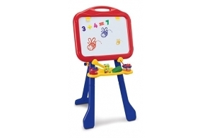 Crayola - Chevalet ardoise sur pied double surface : Blanche magnétique pour les feutres, noire pour les craies, hauteur réglable, à partir de 3 ans, 5032