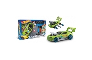 MONDO- Hot Wheels Ready to Race Voiture de Course à Construire, 25491, Car Builder Green