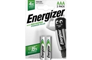 Energizer Power Plus AAA Rechargeable Battery Hybrides Nickel-métal (NiMH) - Piles domestiques (Rechargeable Battery, AAA, Hybrides Nickel-métal (NiMH), 1,2 V, 2 pièce(s), 700 mAh) E300626500