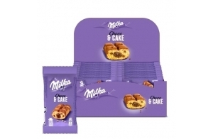 MILKA - Choco & Cake - Gâteau Moelleux Fourré au Chocolat au Lait Milka - Lot Gâteaux Individuels - Format Familial Pratique pour le Goûter des Enfants - Présentoir de 24 Paquets de 35 g