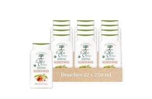 LE PETIT OLIVIER - Crème Douche Extra Douce & Hydratante (lot de 12x250ml) - Fleur d'Amandier Nectarine - PH Neutre Pour La Peau - Sans Savon, Sans Colorant - Fabriqué En France - 500 ml