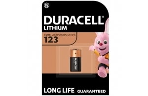 DURACELL CR123 Piles au lithium haute puissance 3V (CR123A / CR17345) (lot de 1) – Puissance longue durée – Pour appareils photos, lampes de poche, détecteurs de fumée