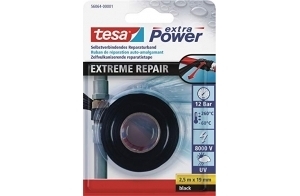 tesa extra Power Extreme Repair Ruban de Réparation – Ruban d'Étanchéité Auto Amalgamant Souple pour l'Étanchéité et l'Isolation de Tuyaux et Câbles – Silicone Résistant – Noir