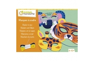 Avenue Mandarine KC135C - Boite créative enfant - 3 MASQUES A COUDRE - À partir de 6 ans - Thème ANIMAUX, Masque 3, Taille unique