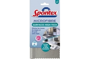 SPONTEX - Microfibre Surfaces High Tech - Ultra fine - Non rayante - Elimine les traces de doigts et de gras