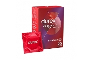 Durex FEELING EXTRA - 20 Préservatifs Homme Fins et Extra Lubrifiés