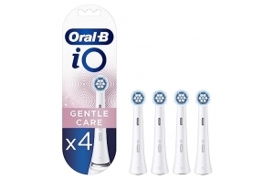 Oral-B iO Gentle Care Brossettes Blanches De Rechange, Amortissantes La Pression, Une Bonne Hygiène Des Dents Et Des Gencives Sensibles, Compatibles Avec Les Brosses Électriques Magnétiques, Lot De 4