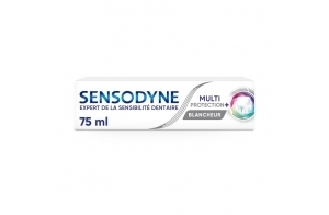 Sensodyne Dentifrice Multi-Protection Blancheur, Avec Fluorure Pour Dents Sensibles et Blanches, Aide à Soulager La Sensibilité Dentaire, 75 ml