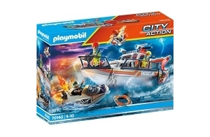 Playmobil City Action 70140 Sea Rescue: Fire Rescue with Personal Watercraft, for Ages 4+