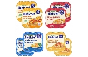 Blédina - Blédichef - 8 petits plats pour bébé - Repas midi - Dès 12 Mois - 4 recettes - Pack de 8