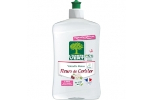 L'Arbre Vert Vaisselle Mains Ecolabel Fleurs De Cerisier - Hypoallergénique - 97% d'ingrédients d'origine naturelle - 500mL