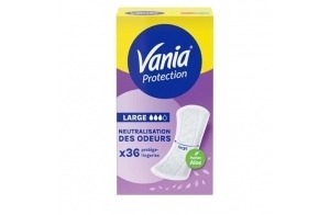 Vania - Protège-Slips Protection Large Parfum Aloe Vera (boîte de 36 pièces) – Protège-lingeries avec neutralisation des odeurs – Protection hygiénique longue durée et voile testé dermatologiquement