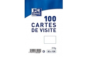 Oxford Correspondance 100101395 Cartes de visite 8,2 x 12,8 cm Blanc