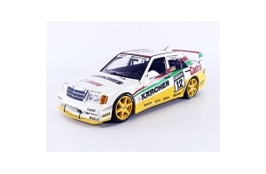 MINICHAMPS 1/18 Mercedes-Benz 190E 2.5-16 Evo 2-Team Mass-Schons-Joerg Van Ommen-DTM 1992 Voiture Miniature de Collection, 155923612, White/Yellow