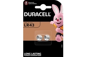 Duracell LR43 Pack de 2 Piles Argent