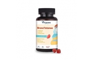 Vitavea - Gummies Solaire Bronz'Intense - Complément alimentaire Bronzage - Prépare, Active, Prolonge - Teint Hâlé, Effet Bonne Mine - Onagre, Cuivre, Rose d'Inde, Vitamines C & E - 40 gummies - Vegan