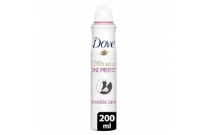 DOVE - Déodorant Femme Zinc Protect - Spray - 0% Alcool - Invisible Care - 72h de protection anti-odeurs - 200ml