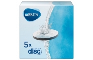 BRITA Pack de 5 filtres Microdisc, pour bouteilles et gourdes filtrantes, réduit le chlore, le plomb et autres impuretés pour une eau du robinet plus pure.