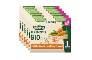 Blédina Les Récoltes Bio Petits Pots Pour Bébé Bio, Dès 6 Mois, 6 x 400g