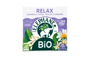Elephant | Mon Infusion Bio Relax | 20 Sachets Pyramid® de tisane | Bien-Etre et Relaxation | 100% ingrédients d'origine naturelle