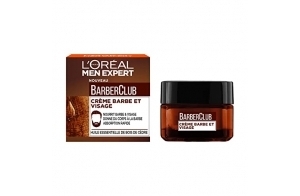 L'Oréal Men Expert BarberClub- Crème Nourrissante pour Barbe & Visage - Texture Légère & Non Grasse - Absorption Rapide - À l'Huile Essentielle de Bois de Cèdre - 50 ml