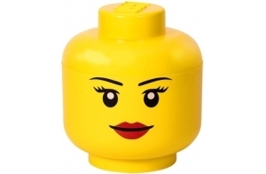 LEGO 40321725 Tête de rangement empilable Légo Fille Grand modèle Plastique Jaune D24 x H27,1 cm