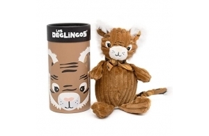 LES DEGLINGOS - Peluche petit Simply + boîte cadeau - Speculos le tigre - Dès la naissance - 22cm - ocre