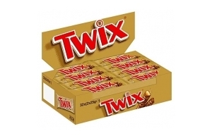 TWIX, Barres chocolat au lait avec biscuit nappage caramel - 1 Boite de 32 barres individuelles de 50g (L'emballage peut varier)