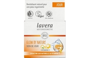 lavera GLOW BY NATURE Soins de jour - cosmétiques naturels - végan - Q10 & Vitamine C - hydratant - soins de jour - revitalisant - certifié PETA - 1 x 50 ml