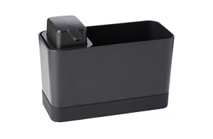 Brabantia Kit pour Organiser Son Espace évier, Organiseur et Distributeur de Savon - Dark Grey