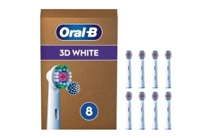 Oral-B Pro 3D White Brossettes pour Brosse à dents électriques, Pack De 8 Unités, Convient À Une Boîte Aux Lettres