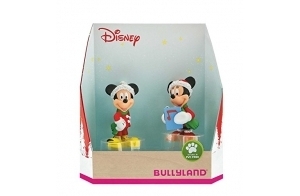 Bullyland 15074 – Jeu de Figurines Walt Disney Mickey et Minnie dans Un Costume de Noël, Figurines peintes à la Main, sans PVC, Superbe Cadeau pour Les garçons et Les Filles pour Jouer l'imagination