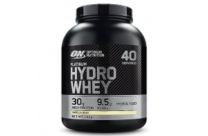 Optimum Nutrition Platinum Hydro Whey, Isolat de whey protéine hydrolysée en poudre avec acides aminés essentiels, glutamine et BCAA, goût Gousse de vanille, 40 portions, 1,6 kg