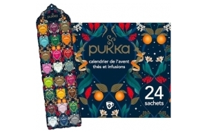 Pukka Calendrier de l'Avent Thé Vert et Infusions, Idée cadeau de Noël pour Offrir Homme et Femme, Sélection de Thés Bio, Ingrédients Biologiques, 24 Sachets de Thé