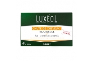 LUXEOL - Chute De Cheveux Progressive - Complément Alimentaire - À Base De Capillaire de Montpellier, Plantes, Zinc & Vitamines B6 & B8 - Fabriqué En France - Programme 3 Mois - 90 Gélules